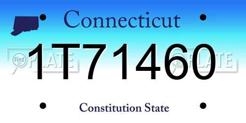 1T71460 Connecticut License Plate