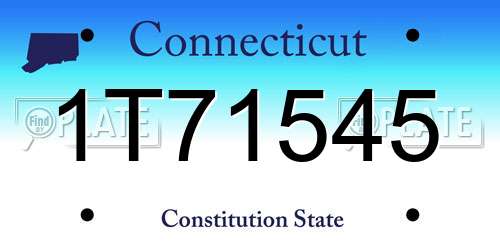 1T71545 Connecticut License Plate