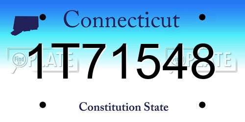 1T71548 Connecticut License Plate