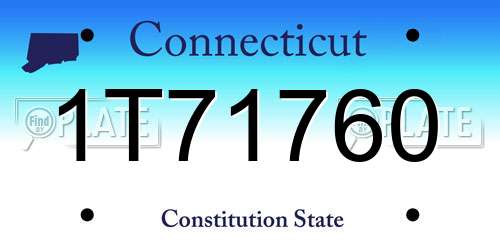 1T71760 Connecticut License Plate