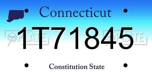 1T71845 Connecticut License Plate
