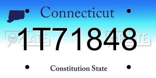 1T71848 Connecticut License Plate