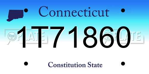 1T71860 Connecticut License Plate