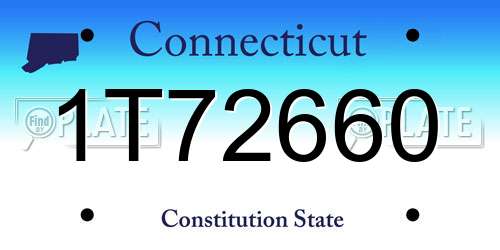 1T72660 Connecticut License Plate