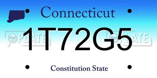 1T72G5 Connecticut License Plate