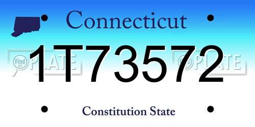 1T73572 Connecticut License Plate