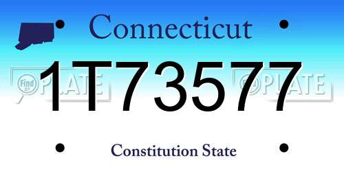 1T73577 Connecticut License Plate