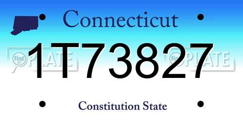 1T73827 Connecticut License Plate