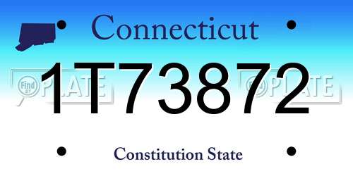 1T73872 Connecticut License Plate