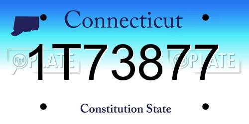 1T73877 Connecticut License Plate