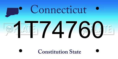 1T74760 Connecticut License Plate