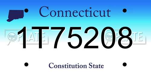 1T75208 Connecticut License Plate