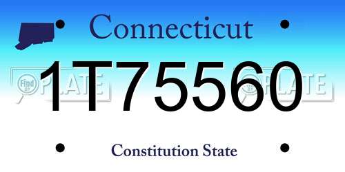 1T75560 Connecticut License Plate