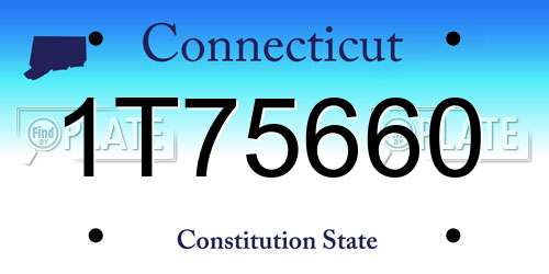 1T75660 Connecticut License Plate