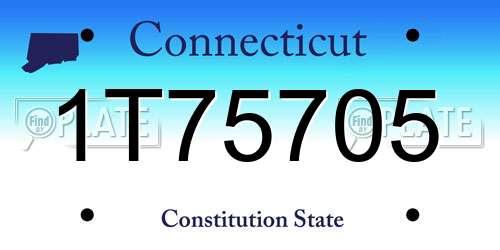1T75705 Connecticut License Plate