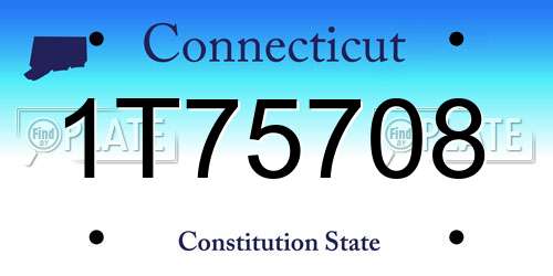 1T75708 Connecticut License Plate