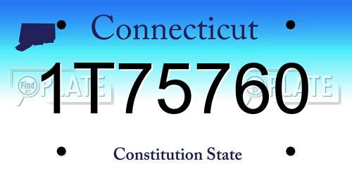 1T75760 Connecticut License Plate