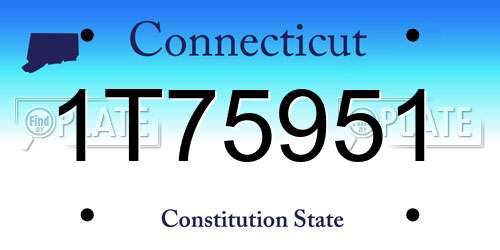 1T75951 Connecticut License Plate