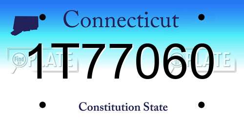1T77060 Connecticut License Plate