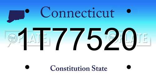 1T77520 Connecticut License Plate