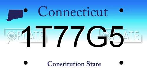 1T77G5 Connecticut License Plate