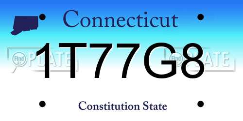 1T77G8 Connecticut License Plate