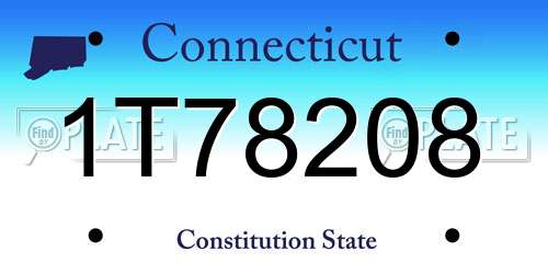 1T78208 Connecticut License Plate