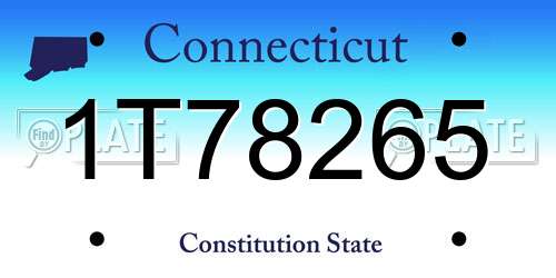 1T78265 Connecticut License Plate