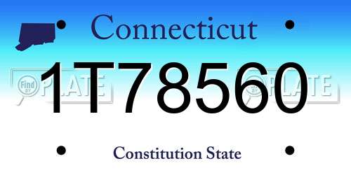 1T78560 Connecticut License Plate