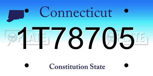 1T78705 Connecticut License Plate