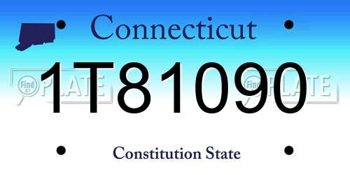 1T81090 Connecticut License Plate