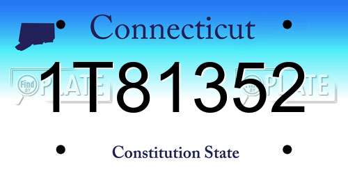 1T81352 Connecticut License Plate