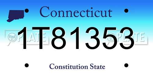 1T81353 Connecticut License Plate