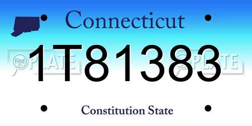 1T81383 Connecticut License Plate