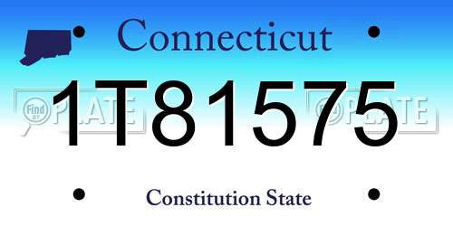 1T81575 Connecticut License Plate