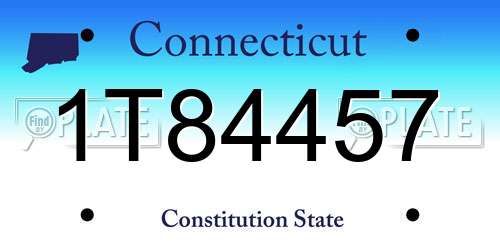 1T84457 Connecticut License Plate