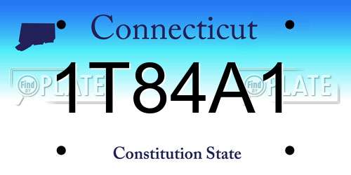 1T84A1 Connecticut License Plate