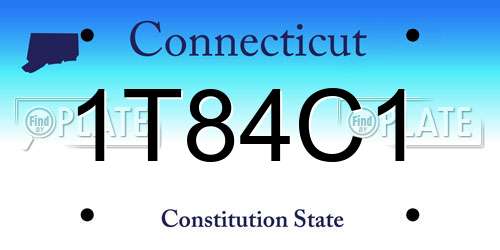 1T84C1 Connecticut License Plate