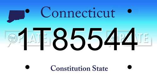 1T85544 Connecticut License Plate