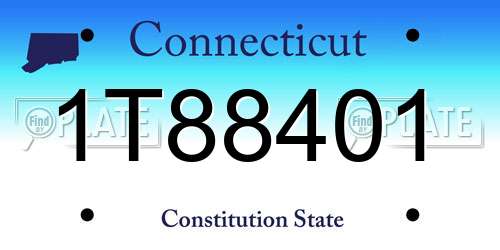 1T88401 Connecticut License Plate