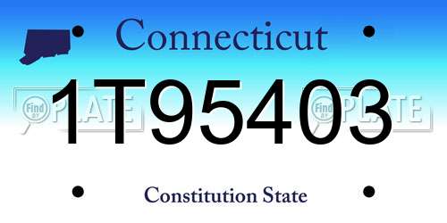 1T95403 Connecticut License Plate