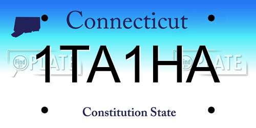 1TA1HA Connecticut License Plate