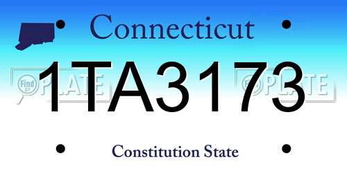 1TA3173 Connecticut License Plate