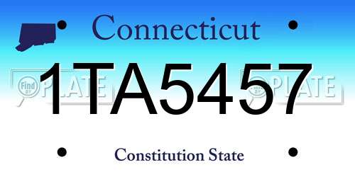 1TA5457 Connecticut License Plate