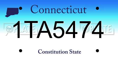 1TA5474 Connecticut License Plate