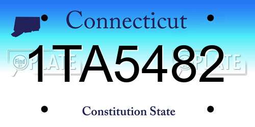 1TA5482 Connecticut License Plate