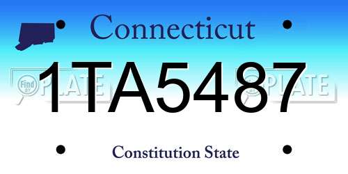 1TA5487 Connecticut License Plate