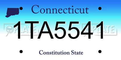 1TA5541 Connecticut License Plate