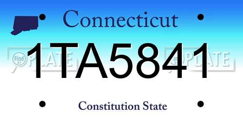 1TA5841 Connecticut License Plate