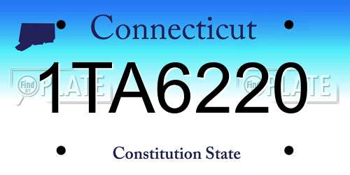 1TA6220 Connecticut License Plate
